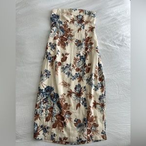 Abercrombie Strapless Linen-Blend Midi Dress (Size: M)